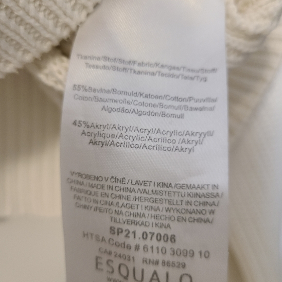 Esqualo Oversized Cardigan, White, Size Large - Picture 2 of 2